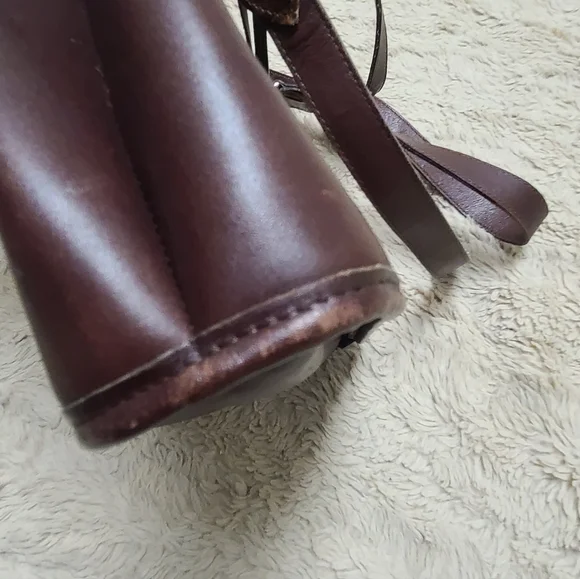 Vintage Brighton Brown Double Handle Shoulder Bag With Heart Charm 90's - Picture 8 of 14